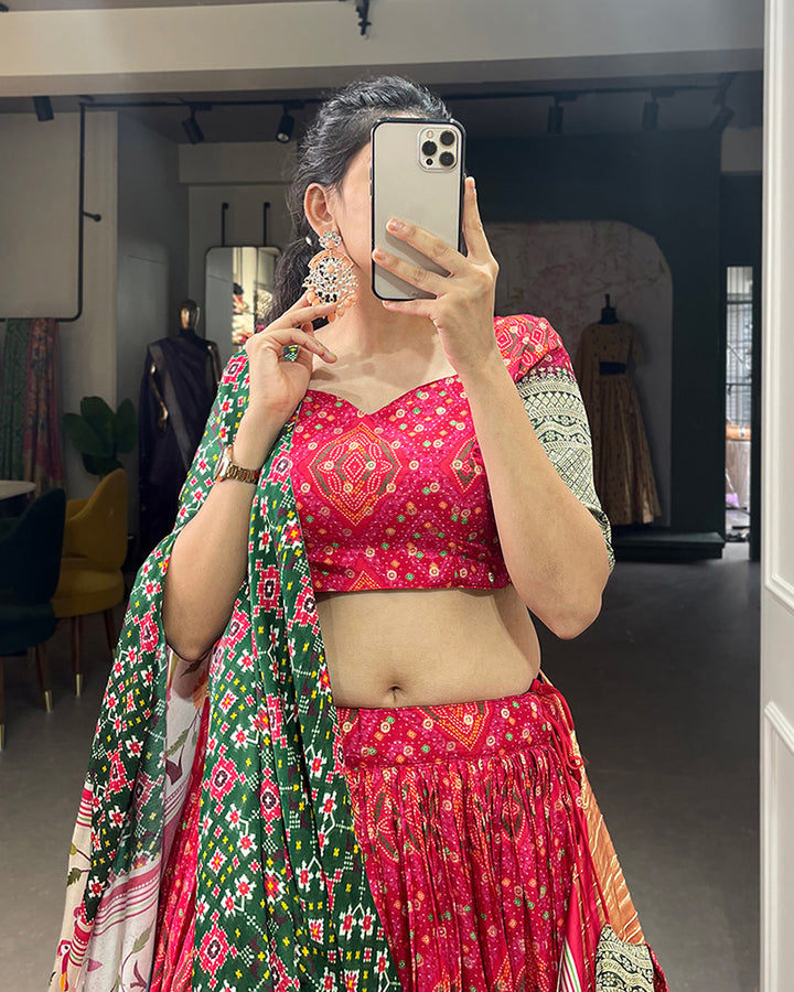 Red Color Viscose Dola Silk Lehenga Choli