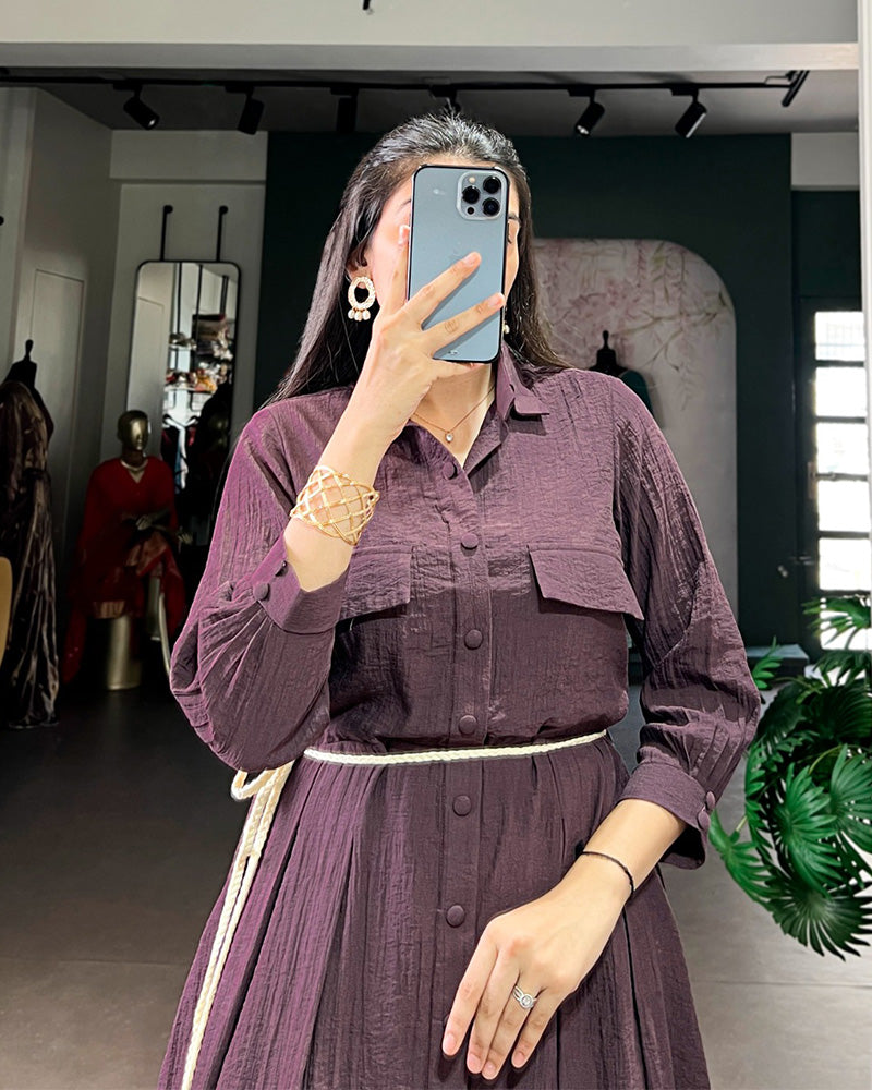 Dusty Mauve Color Crackel Tunic