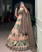 Brown Color Vaishali Silk Gota Patti Lehenga Set