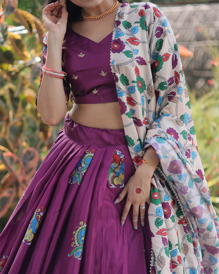 Wine Color Dola Silk Designer Lehenga Choli