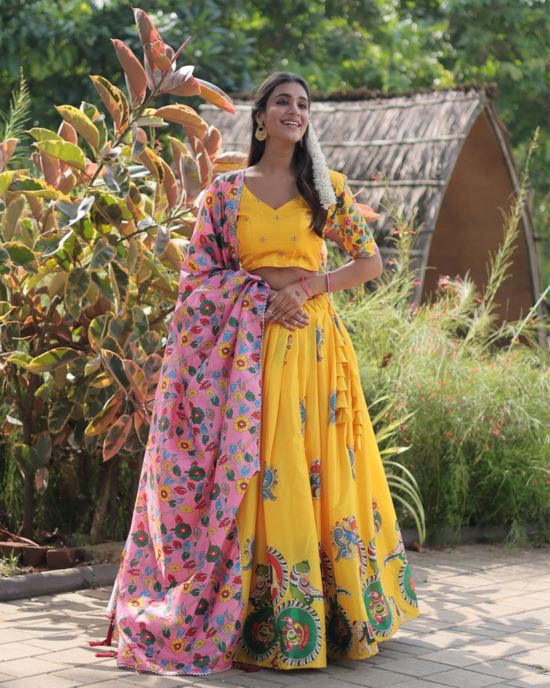 Yellow Color Dola Silk Designer Lehenga Choli