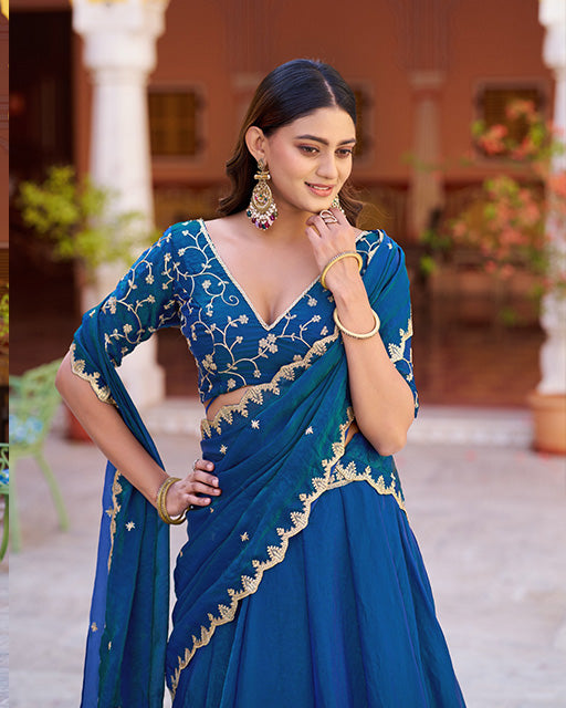 Morpich Color Fendi  Embroidered Lehenga Choli