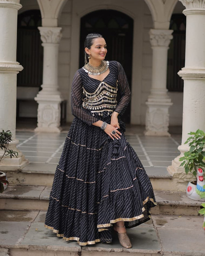 Navratri Special Black Color Soft Georgette Lehenga Choli