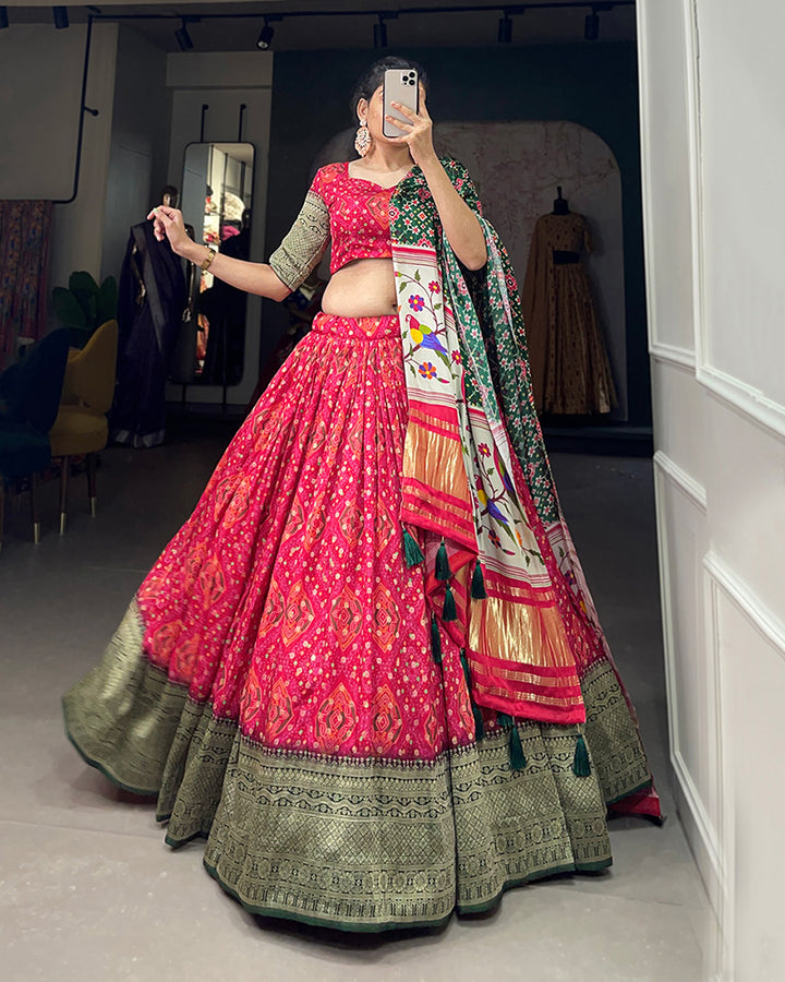 Red Color Viscose Dola Silk Lehenga Choli