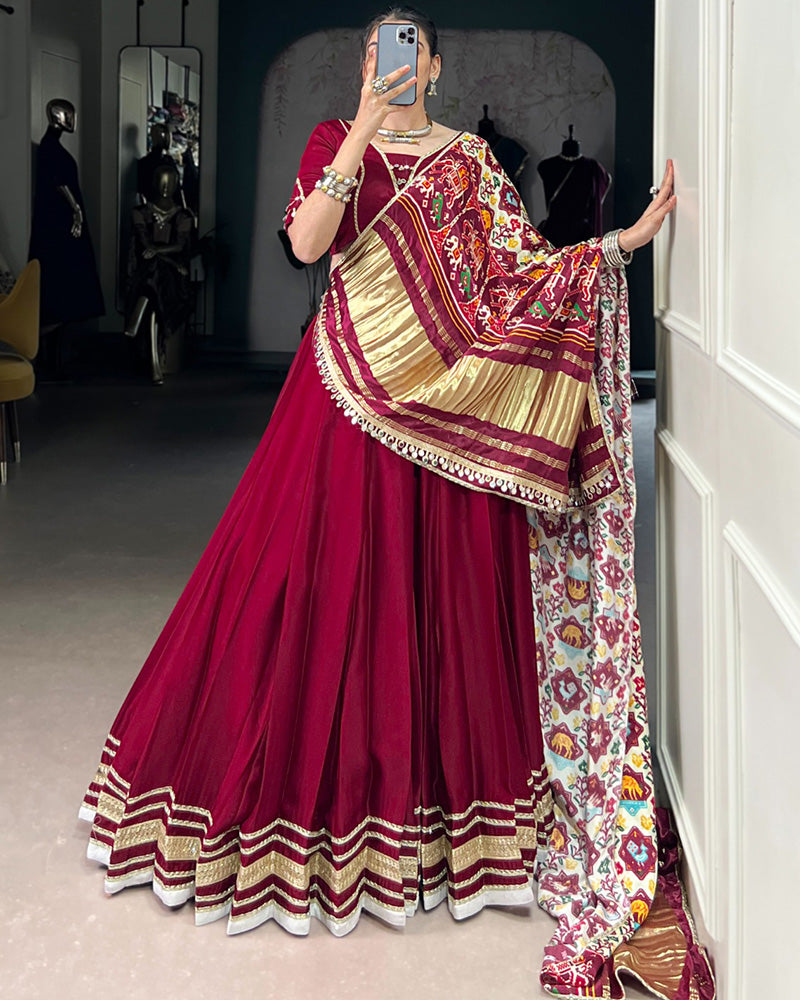 Maroon Color Georgette Silk Lehenga Choli