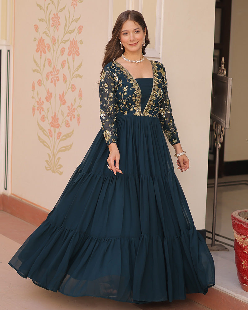 Royal Rama Gown With Exquisite Golden Embroidery