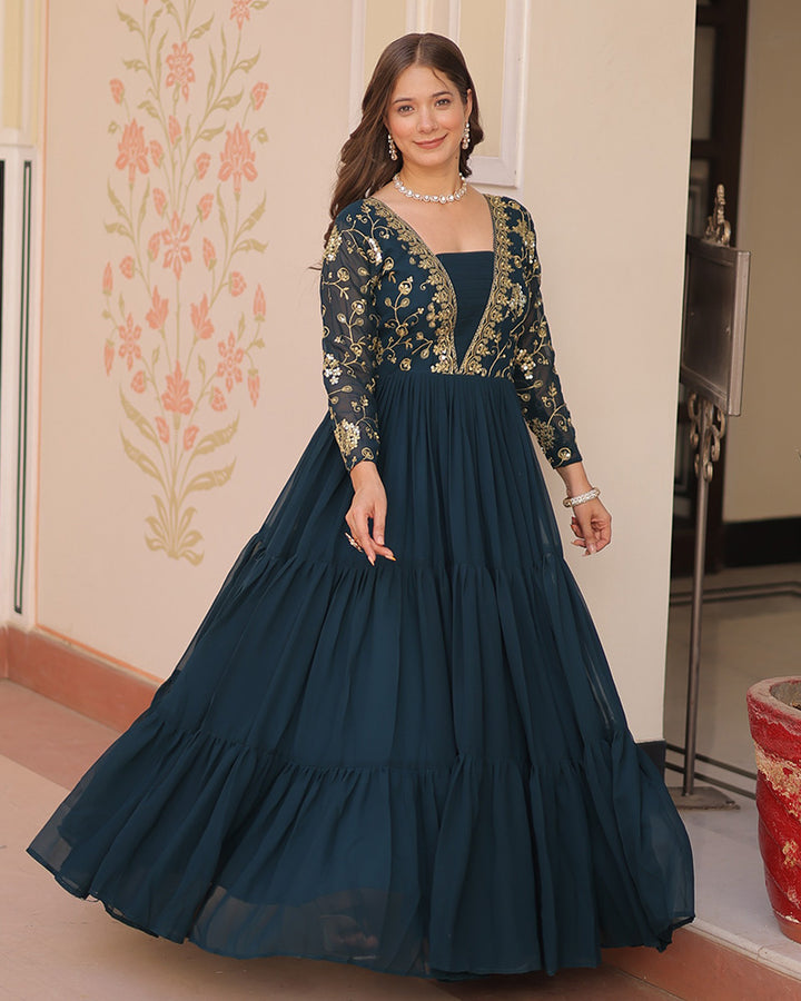 Royal Rama Gown With Exquisite Golden Embroidery