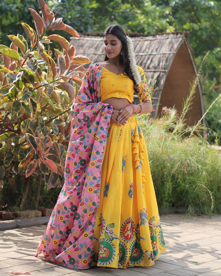 Yellow Color Dola Silk Designer Lehenga Choli