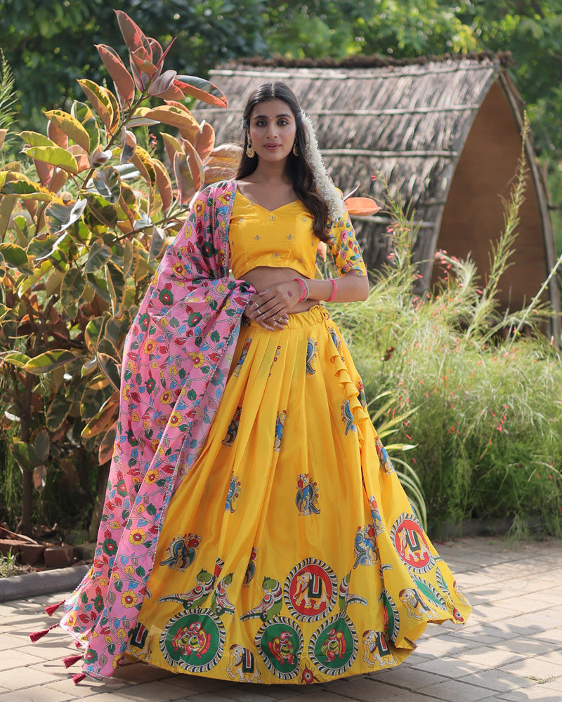 Yellow Color Dola Silk Designer Lehenga Choli
