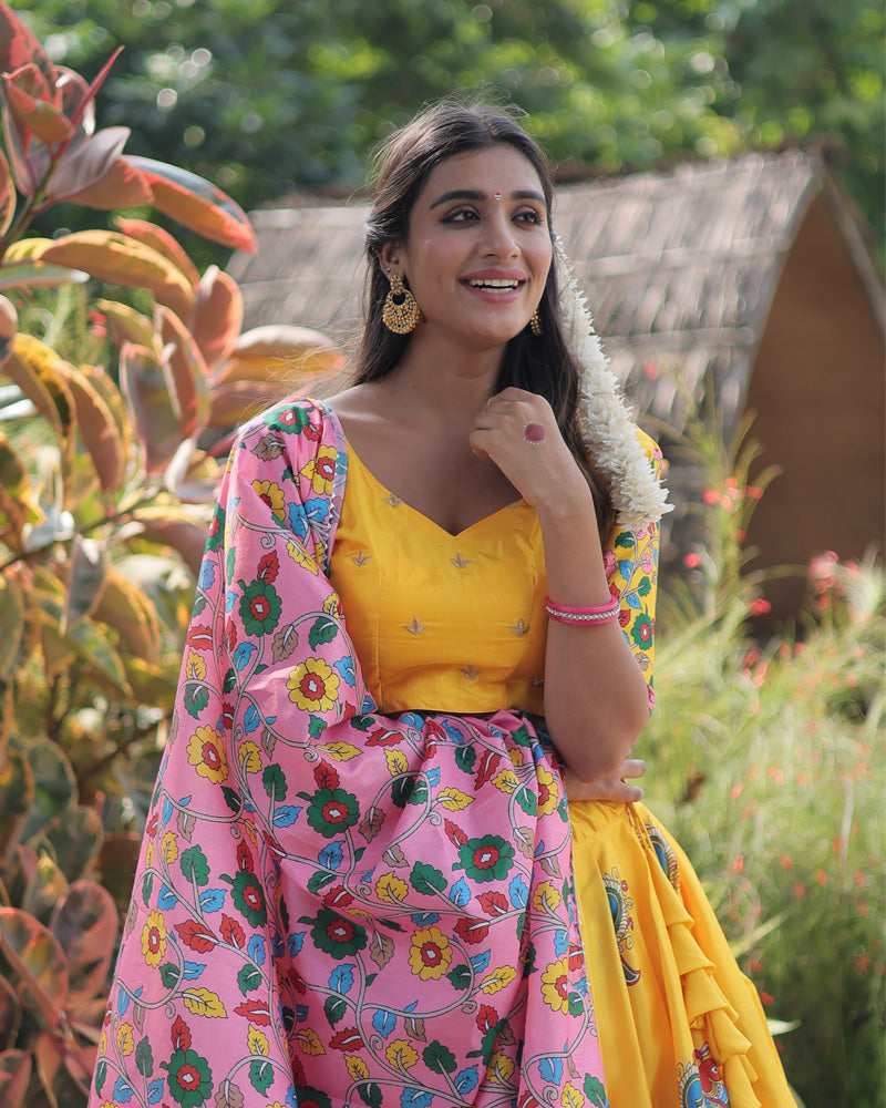 Yellow Color Dola Silk Designer Lehenga Choli