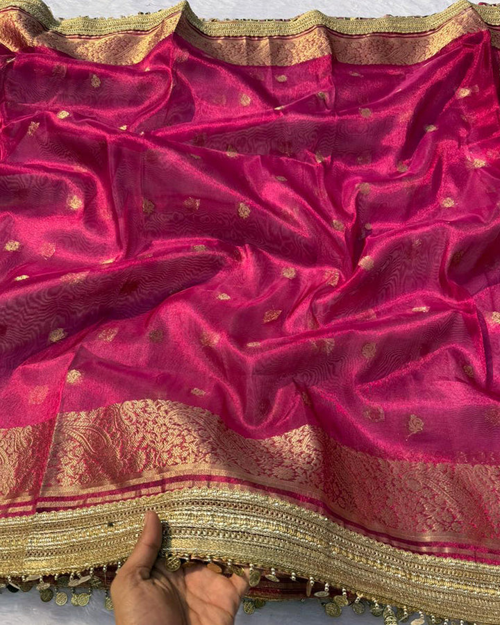 Classic Magenta Color Tissue Silk Saree