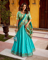Sky Blue Color Soft Silk Paithani Lehenga Choli