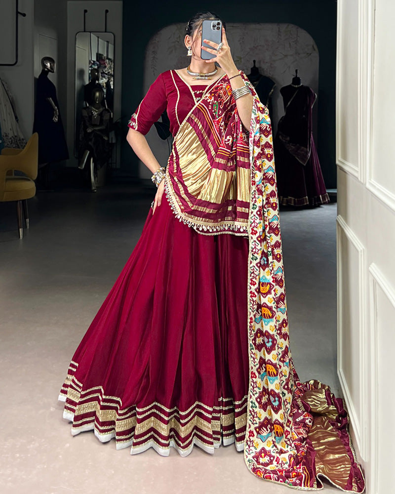 Maroon Color Georgette Silk Lehenga Choli