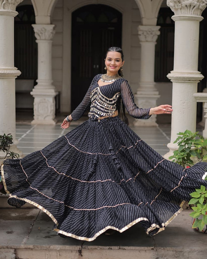 Navratri Special Black Color Soft Georgette Lehenga Choli