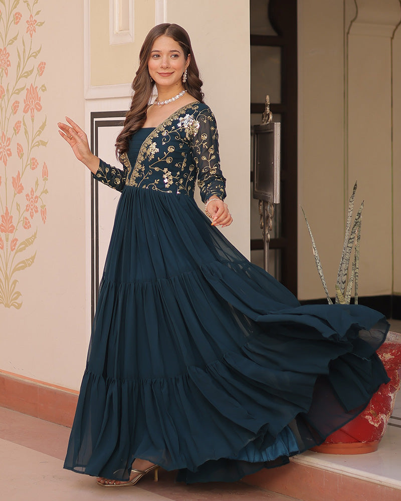 Royal Rama Gown With Exquisite Golden Embroidery