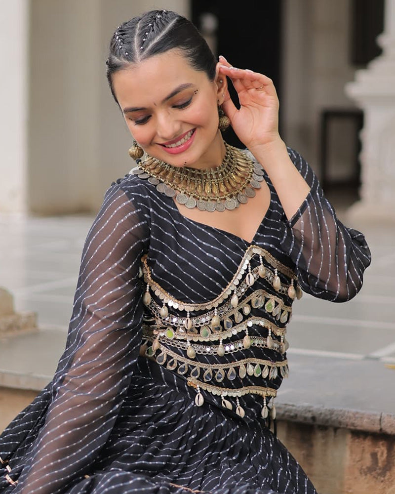 Navratri Special Black Color Soft Georgette Lehenga Choli
