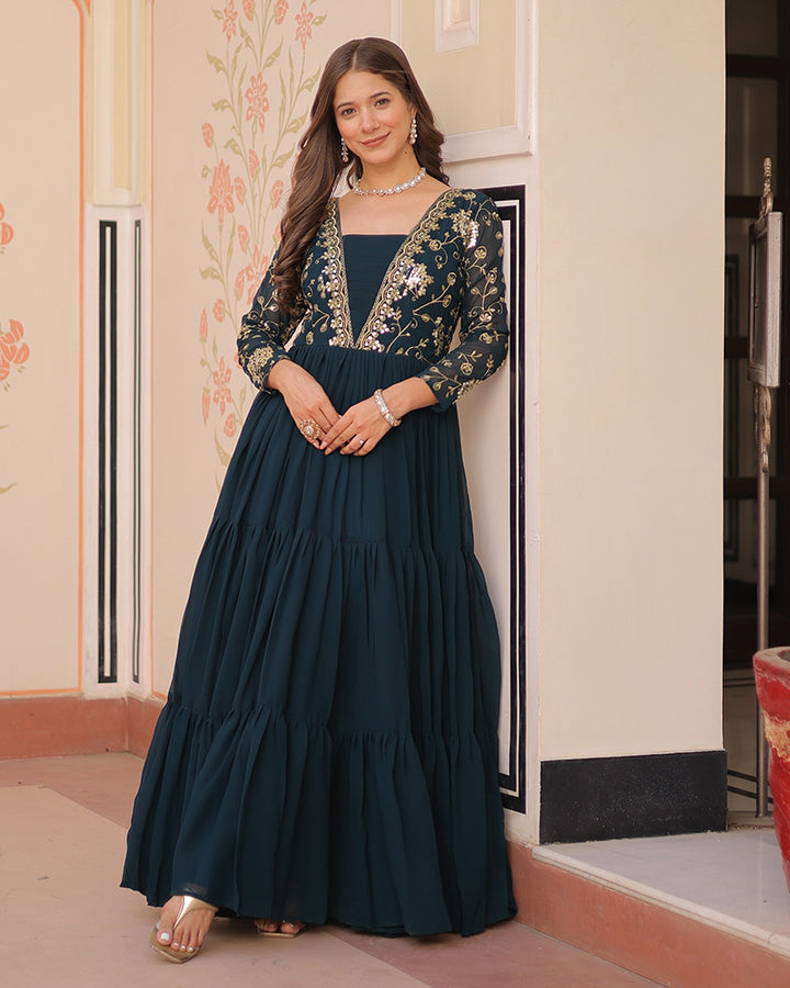 Royal Rama Gown With Exquisite Golden Embroidery