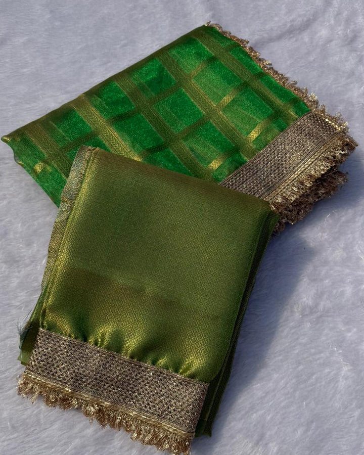 Green Color Banarasi Gharchola Tissue Silk Saree