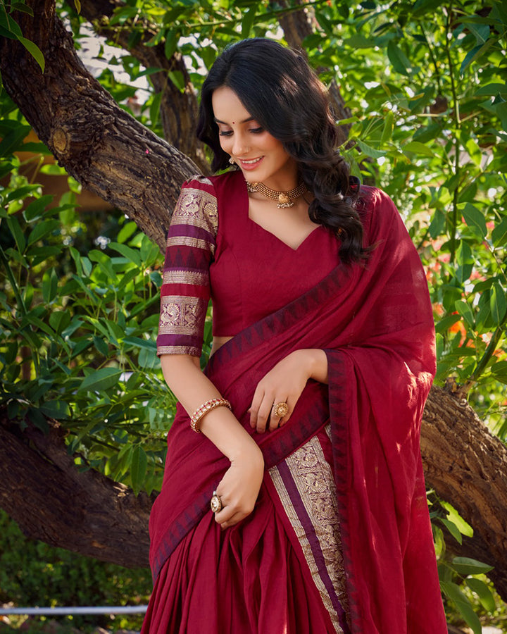 Red Color Pure Chanderi Zari Work lehenga Choli