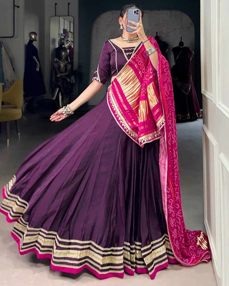Purple Color Georgette Silk Lehenga Choli