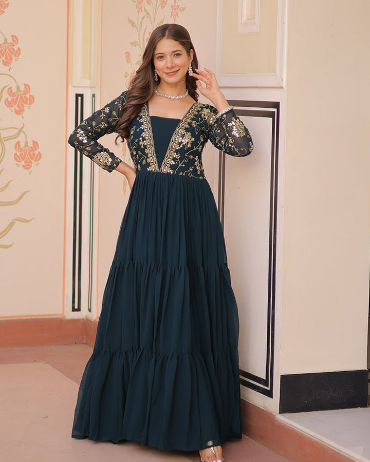 Royal Rama Gown With Exquisite Golden Embroidery