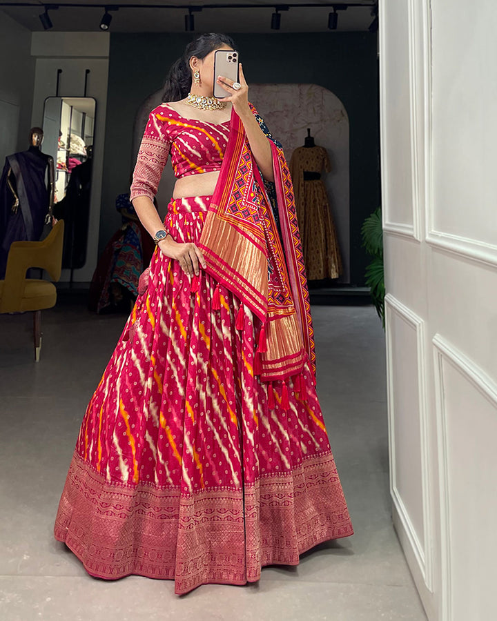 Rani Pink Color Viscose Dola Silk Lehenga Choli
