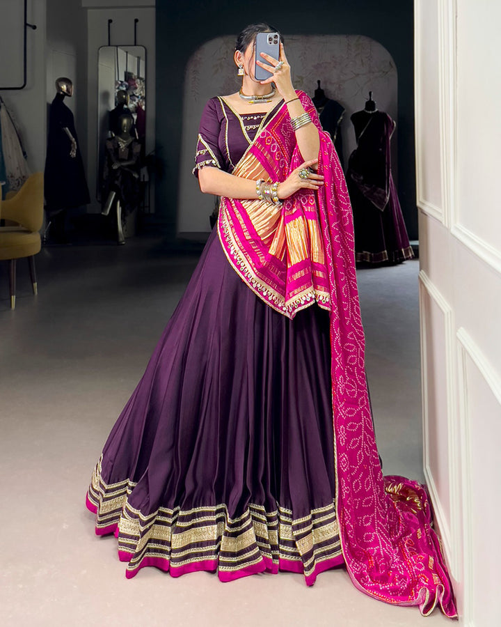 Purple Color Georgette Silk Lehenga Choli