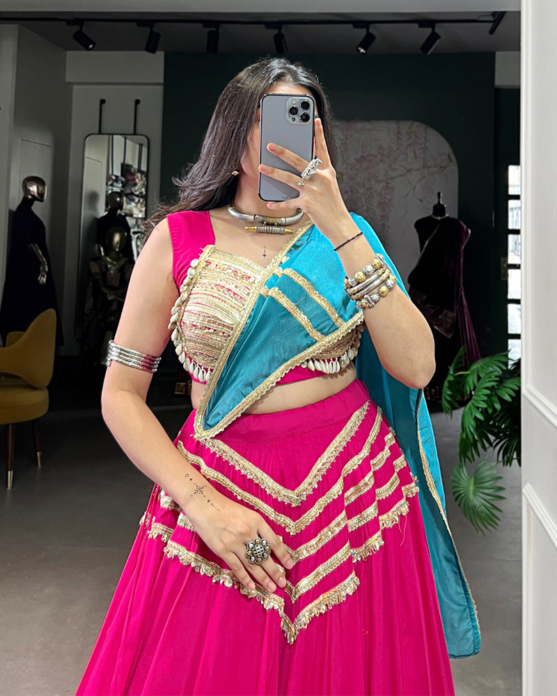 Pink Color Rayon Lehenga Choli For Traditional Occasion