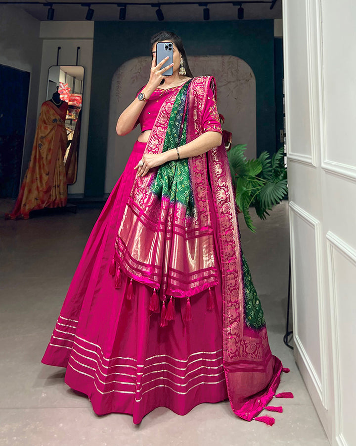 Pink Color Pure Cotton Lehenga Choli