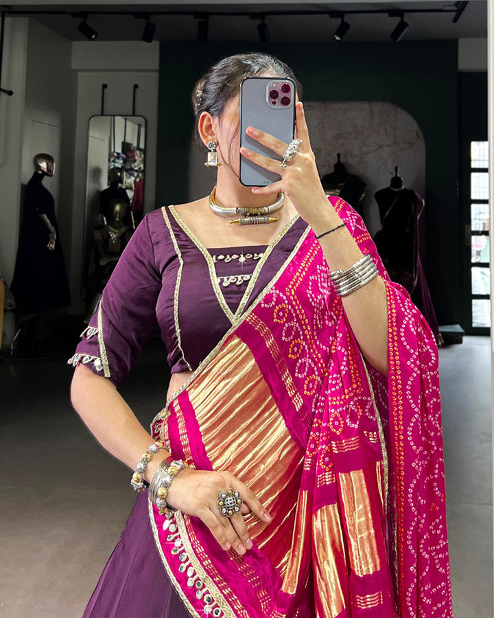 Purple Color Georgette Silk Lehenga Choli
