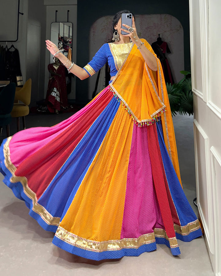 Multi Color Georgette Printed Navratri Lehenga Choli