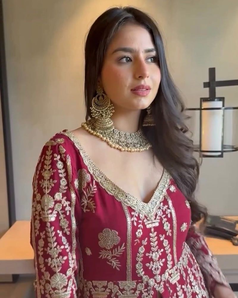 Magenta Color Western Style Georgette Lehenga Choli