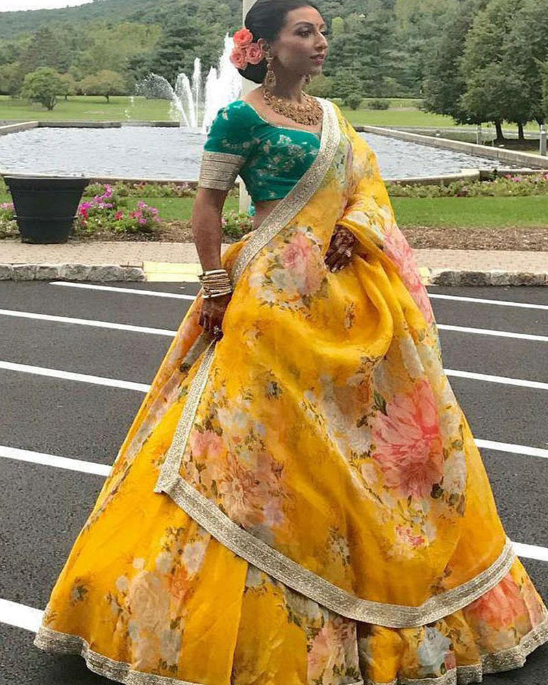 Haldi Special Organza Lehenga Choli