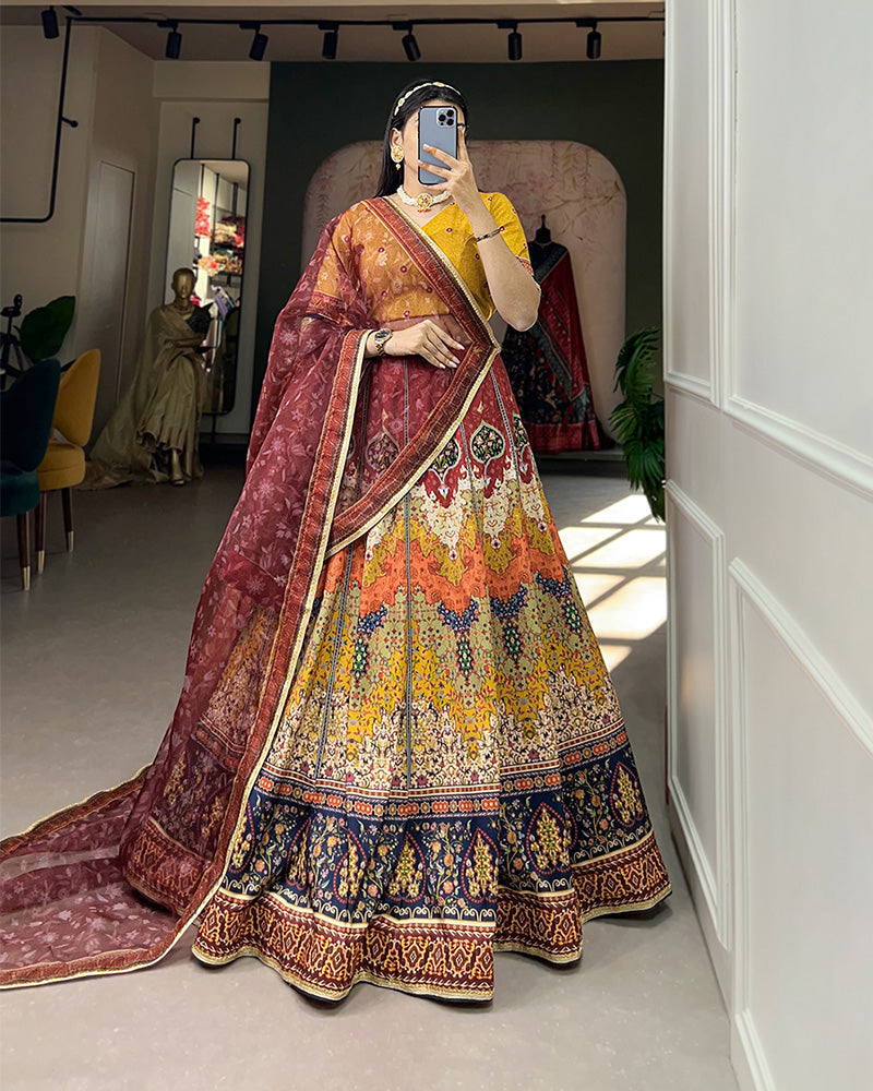 Brown Color Vaishali Silk Designer Lehenga Choli