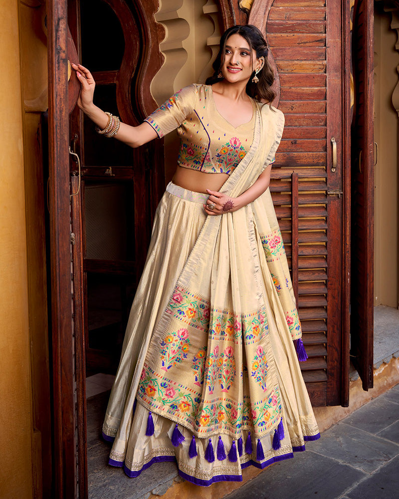 Designer Purple Color Paithani Silk Lehenga Choli