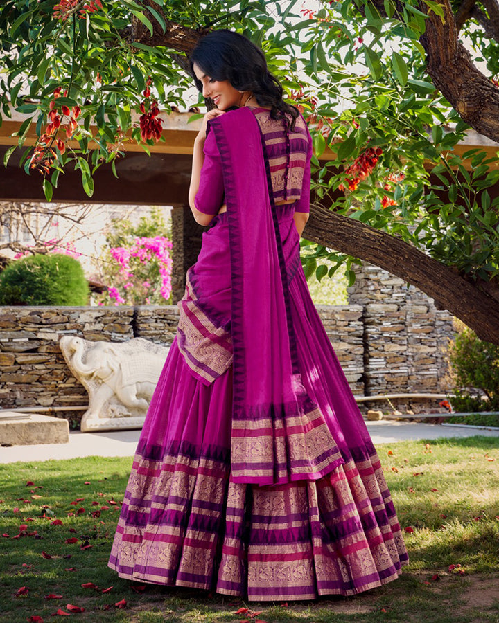 Pink Color Pure Chanderi Zari Work lehenga Choli