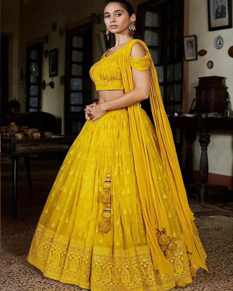 Haldi Special Georgette Lehenga Choli