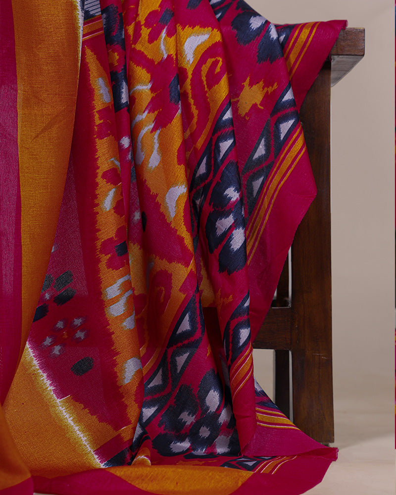 Blue Color Tssar Silk Printed Saree