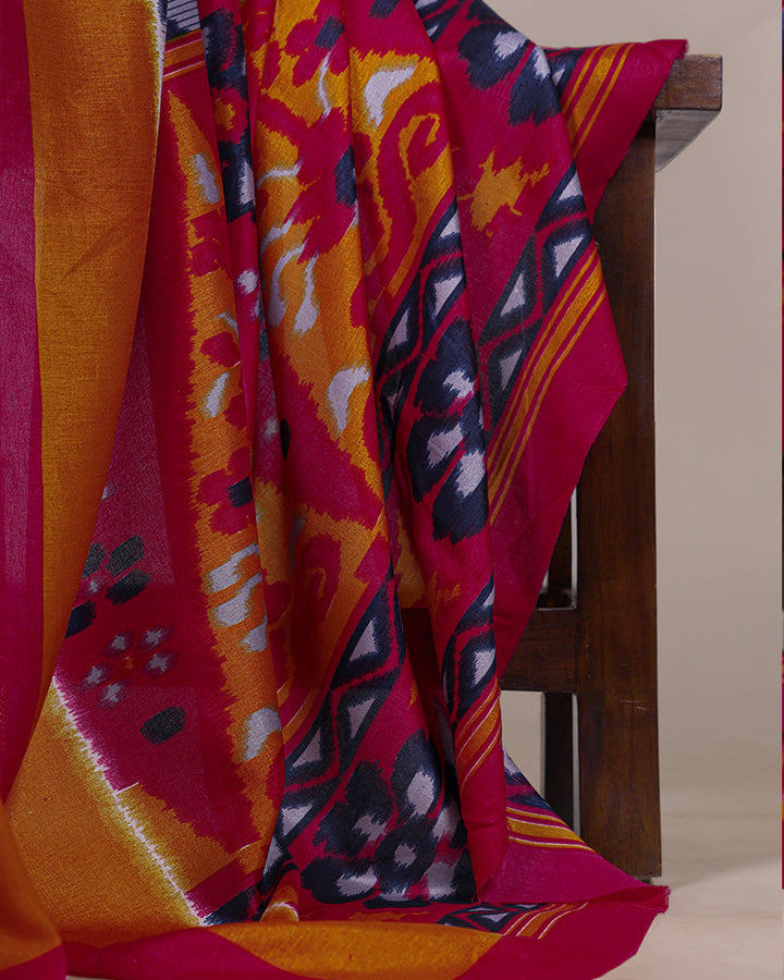 Blue Color Tssar Silk Printed Saree