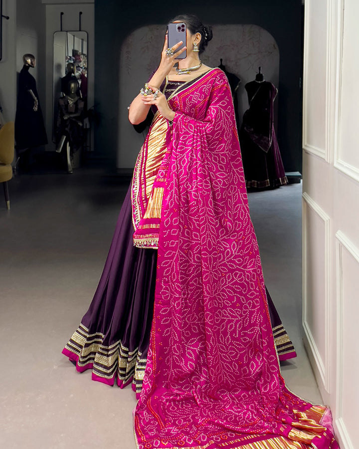 Purple Color Georgette Silk Lehenga Choli