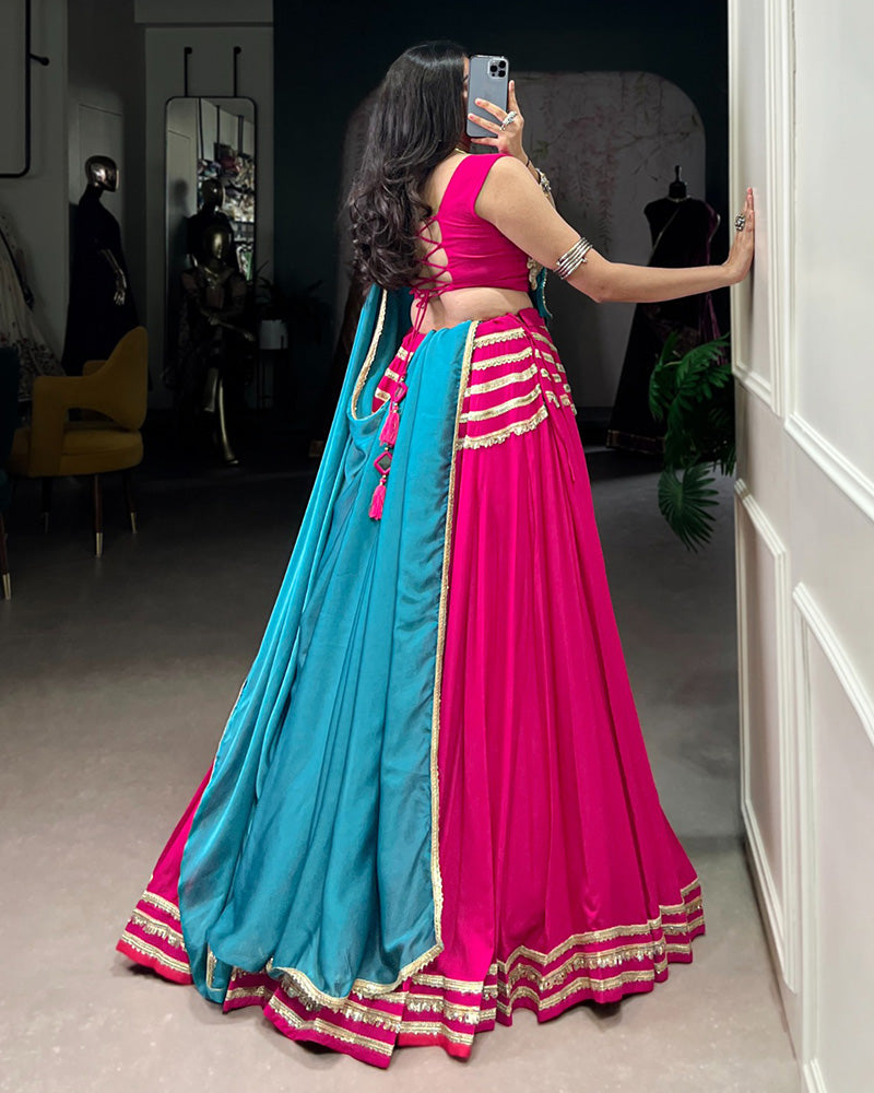 Pink Color Rayon Lehenga Choli For Traditional Occasion