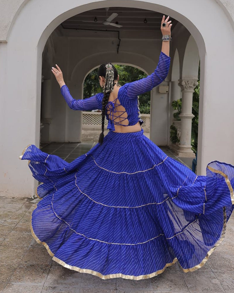 Navratri Special Blue Color Soft Georgette Lehenga Choli