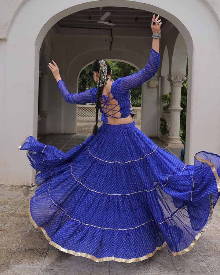 Navratri Special Blue Color Soft Georgette Lehenga Choli