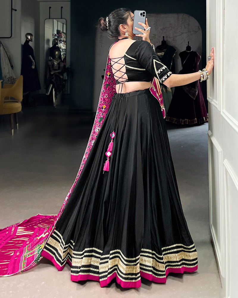 Black Color Georgette Silk Lehenga Choli