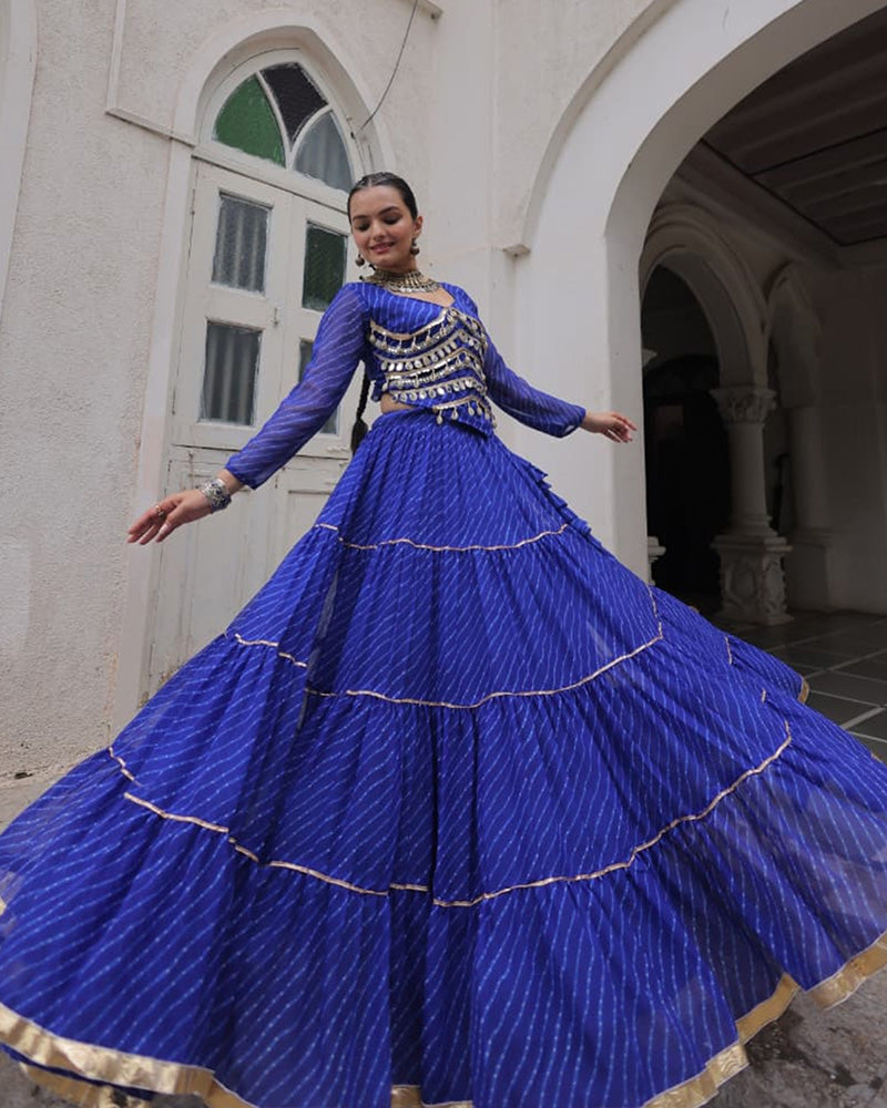 Navratri Special Blue Color Soft Georgette Lehenga Choli