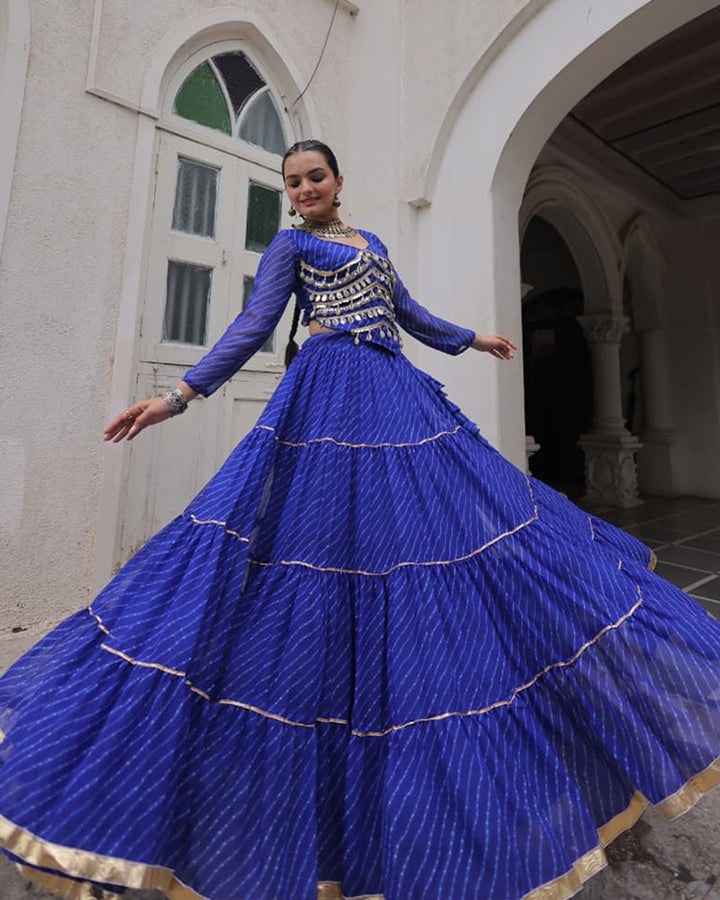 Navratri Special Blue Color Soft Georgette Lehenga Choli
