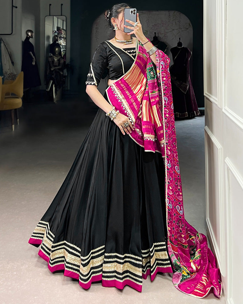 Black Color Georgette Silk Lehenga Choli