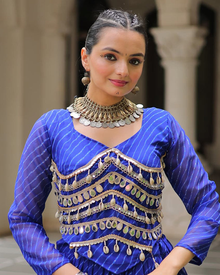 Navratri Special Blue Color Soft Georgette Lehenga Choli