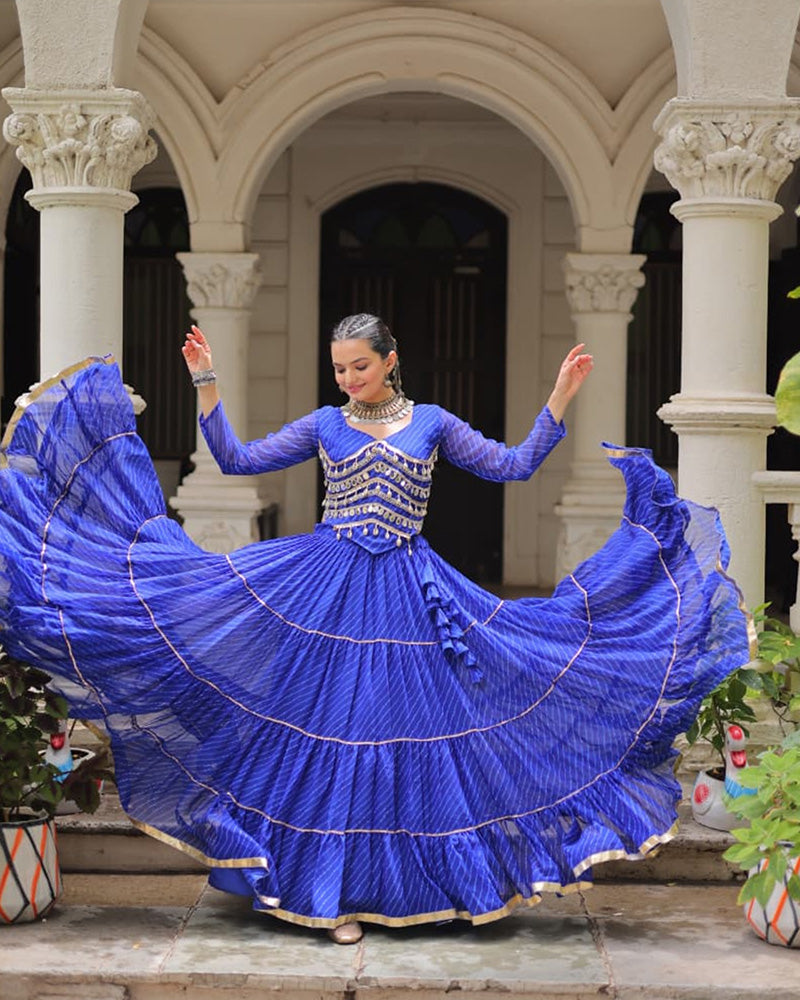 Navratri Special Blue Color Soft Georgette Lehenga Choli