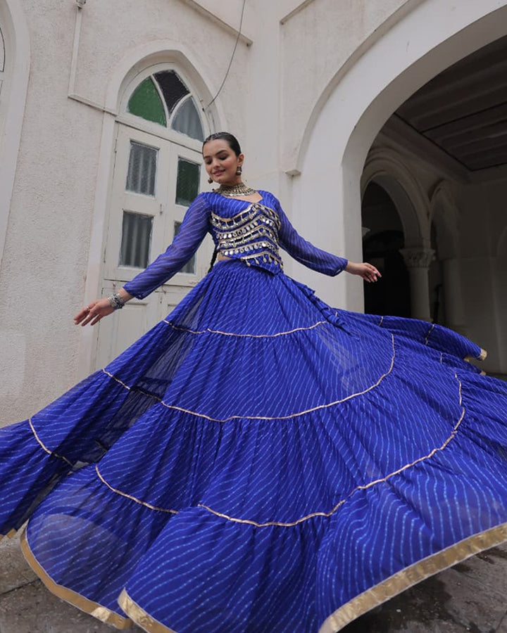 Navratri Special Blue Color Soft Georgette Lehenga Choli